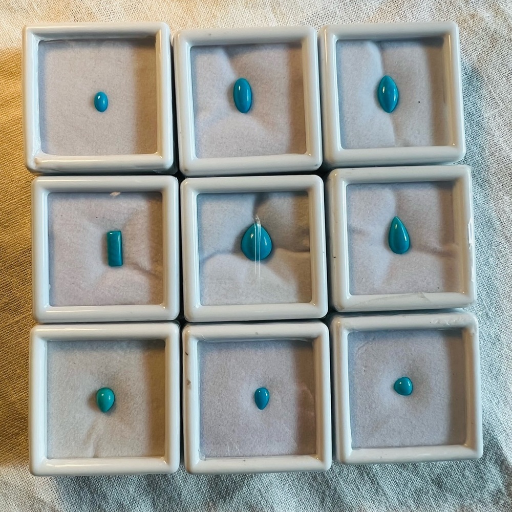 Sleeping Beauty Turquoise loose stones, 9 pcs